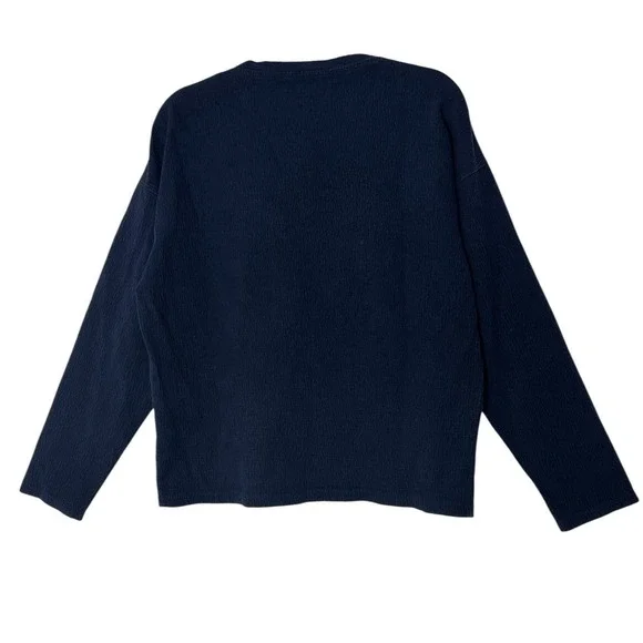 Sandro Paris Long Top Women's Large Long‎ Sleeve Navy Stretch Designer Career - Picture 2 of 8